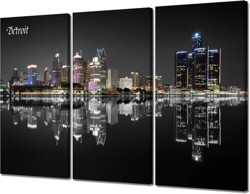 Vista 15 de Arte de pared con puente de Memphis Hernando de Soto, decoración de pared en blanco y negro, paisaje urbano de Tennessee, lienzo, impresión