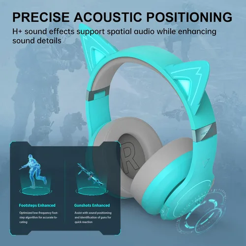 Vista 3 de Edifier G5BT CAT Auriculares inalámbricos Bluetooth con cable para juegos con micrófono (turquesa)