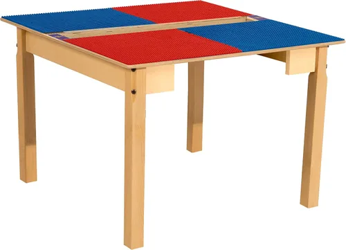 Vista 9 de Time-2-Play - Mesa de juego para niños, compatible con ladrillos Lego, madera contrachapada de abedul extra resistente, 35 pulgadas de ancho x 31