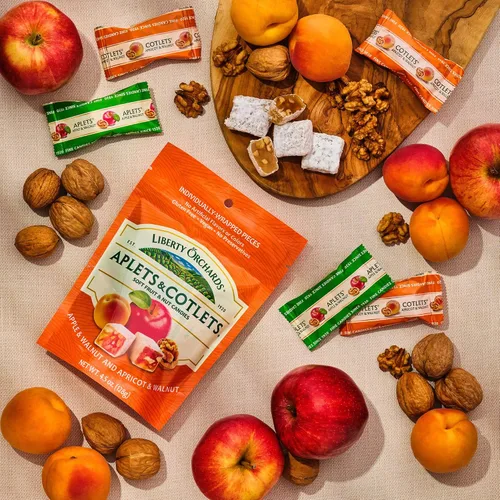 Vista 4 de Liberty Orchards, Aplets & Cotlets - Dulce Lokum de Applet y Albaricoque - Delicia Turca Vegana 4.5oz