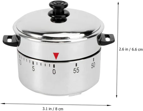 Vista 3 de SHOWERORO Temporizador de 2 piezas, herramientas para barbacoa, temporizadores digitales, cadenas de acero inoxidable, forma de cocina, temporizador