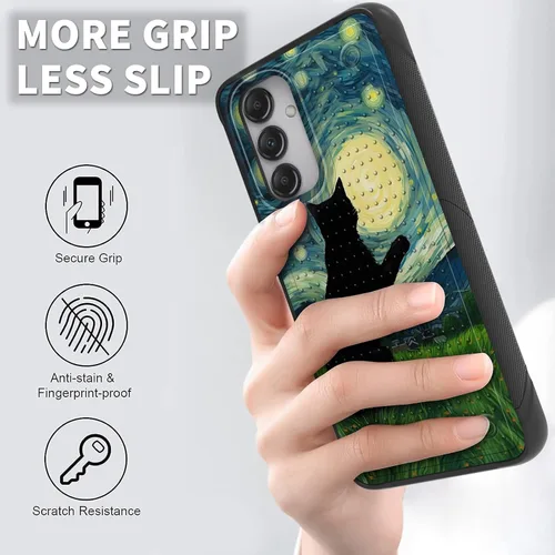Vista 2 de Funda protectora resistente de doble capa para Samsung A14 5G (parte trasera con textura antideslizante), TPU suave a prueba de golpes, para Samsung
