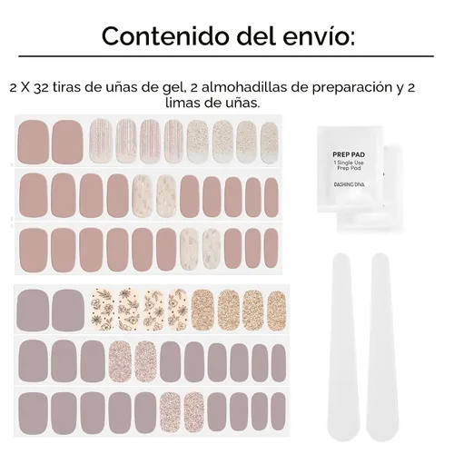 Vista 4 de Dashing Diva Paquete de tiras de uñas brillantes, la colección más vendida, Lavender Dreams & After Glow - Sin rayos UV, resistentes al