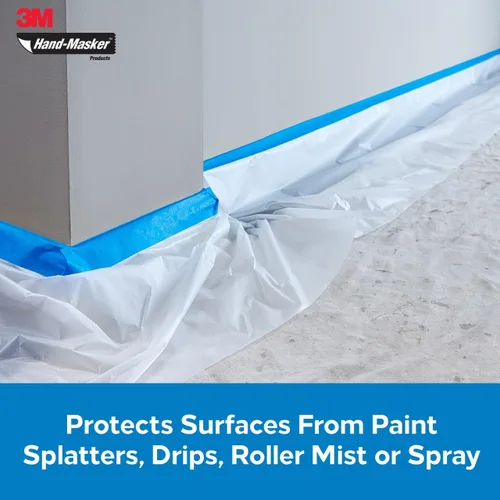 Vista 4 de 3M Hand-Masker Painter's Plastic Plus, 9 x 400 pies, MFB-9 Masking Film, Protects Surface From Paint Splatters, Drips, Roller Mist or Spray