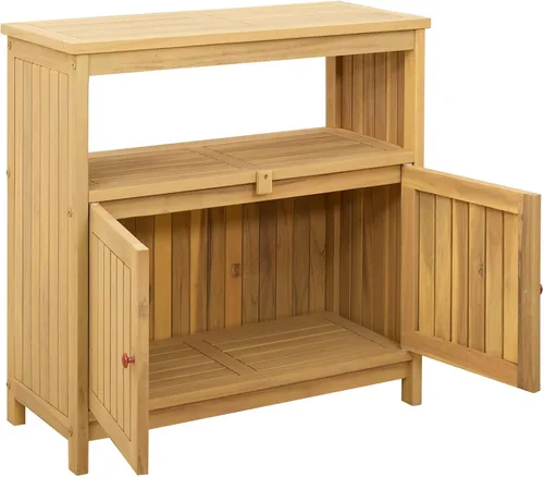 Vista 7 de vidaXL Garden Console Table Light Acacia 31.50 x 13.78 x 29.53 in