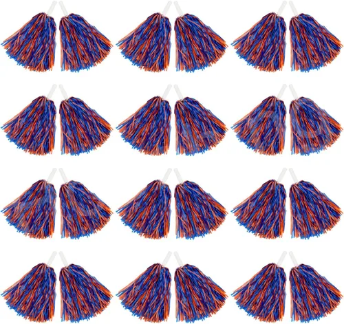 Vista 14 de Hooshing 12/24/80 PCS Pompones de Animadoras Deportivos con Espíritu Pompones de Animación de Plástico con Asas para Niños Adultos Equipo Fiesta