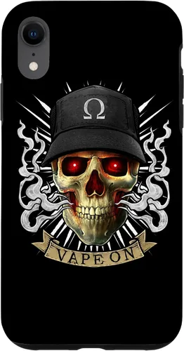 Vista 8 de iPhone 14 Vaping Skull Ilustración E-Cigarette Cloud Vape Case