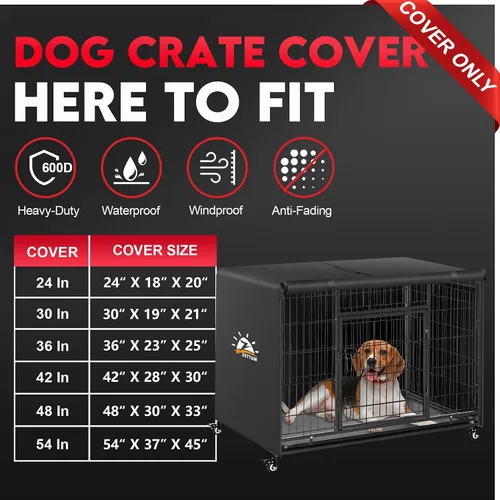 Vista 3 de Zettum Funda para Jaula de Perro de 24 Pulgadas - Cubiertas de Jaula Kennel 600D para Jaula de Perro Impermeables y de Servicio Pesado, Funda