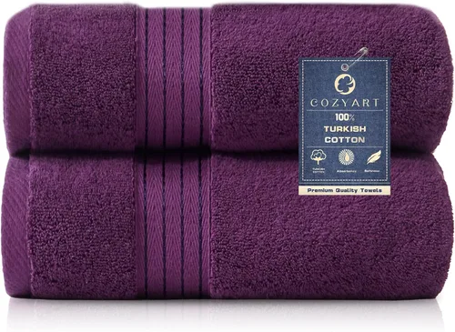 Vista 60 de COZYART - Juego de 6 toallas de baño de algodón turco, color azul claro, suaves, altamente absorbentes y duraderas, 19.17 oz/yd², incluye 2 toallas