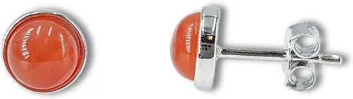 Vista 46 de Pendientes naturales de 0.236 in con chapado en oro blanco sobre plata de ley, bisel cabujón de piedras preciosas regalo de joyería para ella