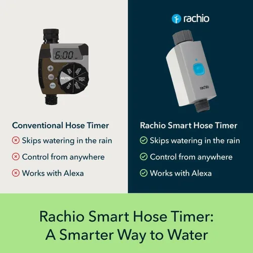 Vista 3 de Rachio Temporizador inteligente de manguera (solo 1 válvula) – Temporizador de grifo para exteriores controlado por aplicación, instalación rápida