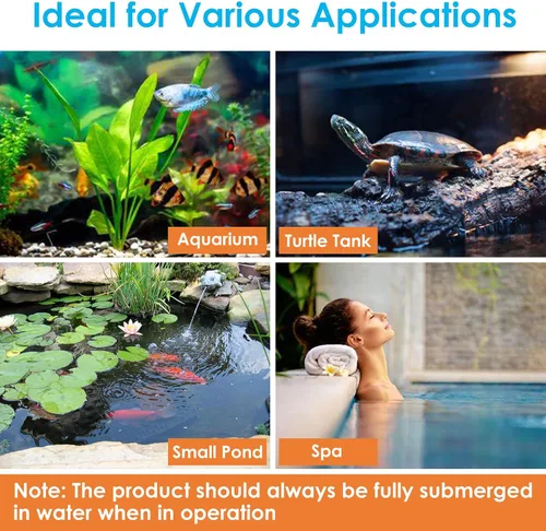 Vista 6 de Filtro U-V para acuario para agua verde, filtro de tanque de peces con temporizador de luz U-V, filtro de tanque de tortuga, filtro interno