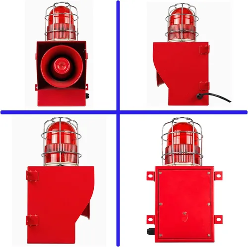 Vista 6 de Sirena de alarma IP66 impermeable al aire libre 130dB cuerno 45W Sirenas de seguridad para puertos, muelles, fábricas, escuelas, hogares AC