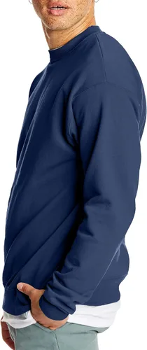 Vista 3 de Hanes EcoSmart Sudadera de forro polar, sin botones, para hombre, mezcla de algodón, sudadera con cuello redondo, paquete de1o2