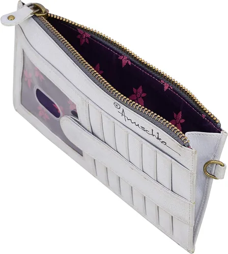 Vista 3 de Anuschka Womens Original Hand-Painted Leather RFID Blocking Organizer Wristlet