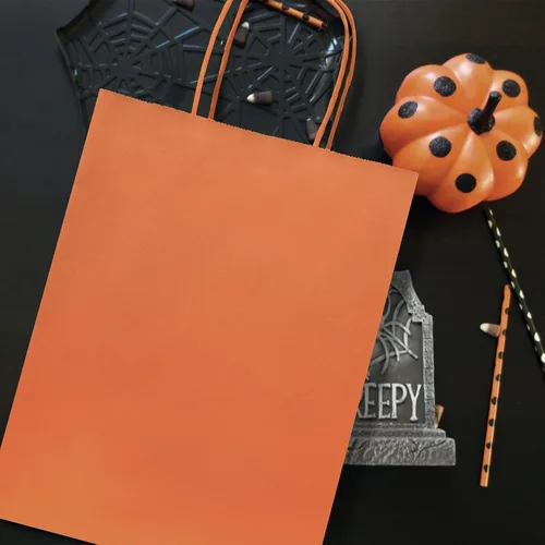 Vista 5 de Nexmint Bolsas de papel kraft de 8 x 10.5 pulgadas, bolsas de regalo con asa para cumpleaños, vacaciones, regalos, recuerdos de fiesta, venta al por