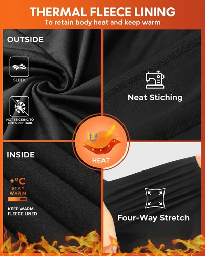 Vista 3 de CL - Ropa interior térmica para mujer, pantalones largos con forro polar, conjunto de ropa interior larga y suave, pijama de capa base cálida