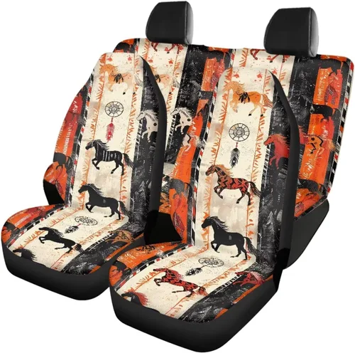 Vista 36 de Howilath 250 USA Anniversary - Juego de 4 fundas de asiento de automóvil de ajuste universal para asientos delanteros y traseros para uso en todas