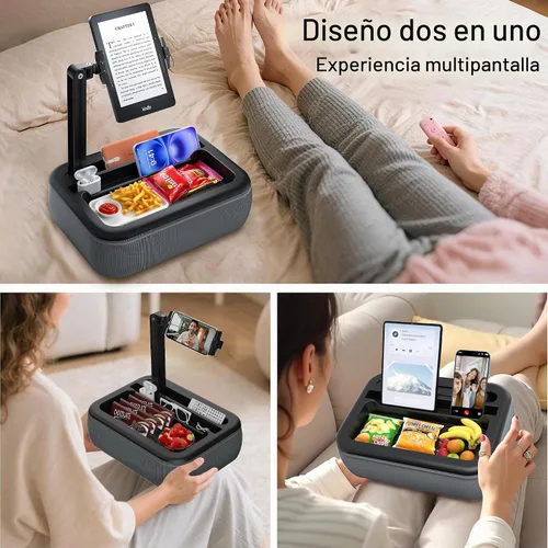Vista 5 de V-Hold - Soporte de almohada para tableta, soporte de almohada Kindle con cuenco para aperitivos, soporte para tablet para regazo en la cama
