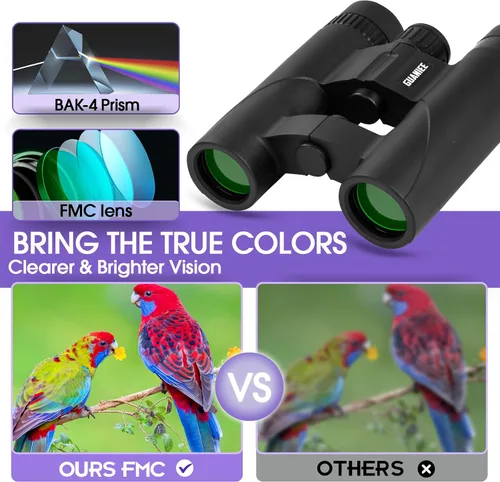 Vista 2 de Prismáticos compactos de 10 x 25 pulgadas para niños, prismáticos compactos impermeables para observación de aves, viajes, observación de estrellas