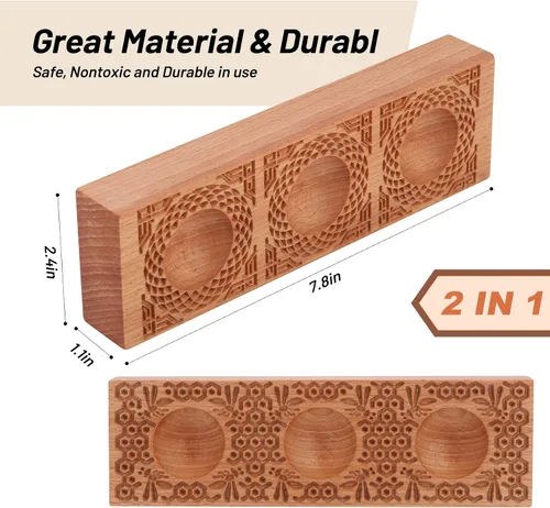 Vista 2 de Molde de ravioles de madera hecho a mano, tablero de ravioles de madera, molde de ravioles de madera, herramientas de tablero de madera para pasta