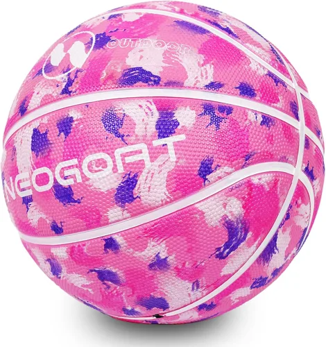 Vista 17 de Pelota de baloncesto para niños y jóvenes tamaño 4/5 25.5/27.5", Pelota de baloncesto de goma gruesa y duradera de alto rebote NEOGOAT tamaño 4/5