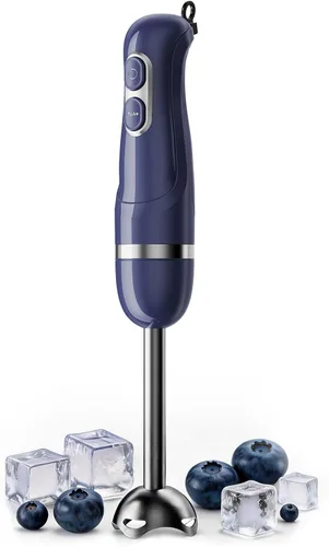 Vista 11 de Batidora de inmersión de mano con cable turelar, juego de licuadoras de mano de 1100W, disparador de velocidad variable 5 en 1 con palillo Negro