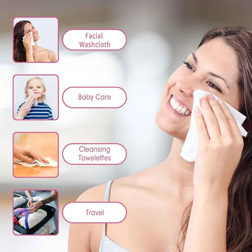 Vista 4 de Toallitas desechables de secado rápido, toalla facial diaria, toallita facial, removedor de maquillaje, toallas de limpieza, ultra suaves, 40