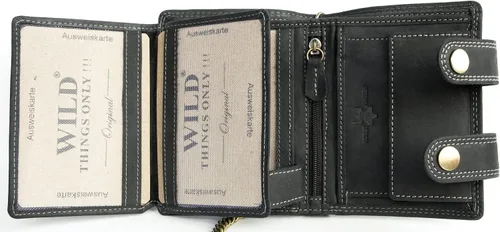 Vista 4 de Cartera de motociclista gris muy oscuro para hombre con cadena de 20 pulgadas de largo para colgar