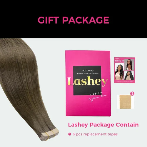 Vista 22 de Extensiones de cabello Lashey de 14 pulgadas; extensiones de cabello humano real lacio color negro azabache con trama adhesiva para mujeres, 20