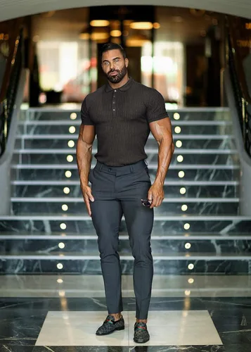 Vista 4 de Muscle - Camisas polo para hombre, ajuste delgado, manga corta, camisas de golf, camisas de ajuste seco, ropa casual y elegante