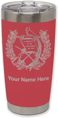 Vista 25 de LaserGram - Vaso personalizado de 20 onzas, bandera de Guatemala (negro) Regalo grabado, acero inoxidable aislado al vacío, grabado con láser