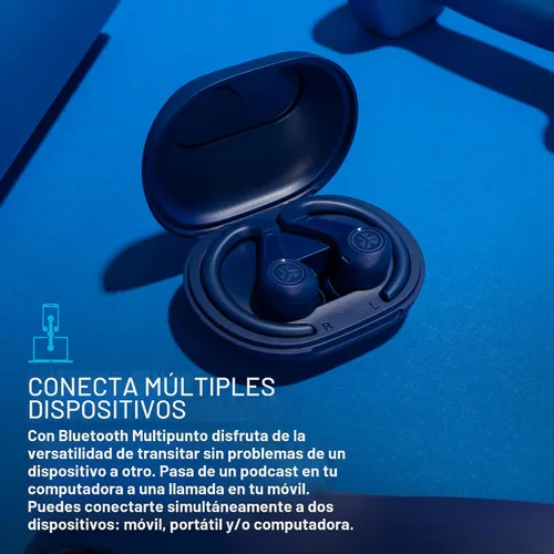 Vista 5 de JLab JBuds Sport ANC 4 True Auriculares inalámbricos, ANC híbrido, Bluetooth multipunto, 2 micrófonos ENC llamadas claras, IP66 a prueba de sudor
