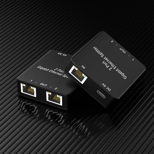 Vista 6 de Divisor Ethernet RJ45 Divisor RJ45 de Alta Velocidad 1000Mbps Red 1 Entrada 2 Salidas (2 Dispositivos Conectados Simultáneamente) Acoplador Divisor