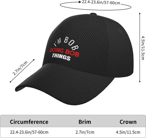 Vista 5 de Im Bob Doing Bob Things - Gorras de béisbol ajustables de mezclilla lavada para hombre