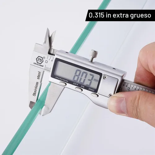 Vista 5 de KES - Estante de cristal de baño con vidrio templado de 0.315 in de grosor, negro mate