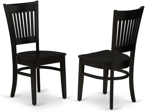 Vista 4 de East West Furniture DMVA3-BLK-W - Juego de comedor de 3 piezas para espacios pequeños que contiene una mesa de comedor redonda con gotas y 2 sillas