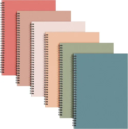 Vista 8 de Fuutreo Paquete de 6 cuadernos en espiral de 10.5 x 7.45, estético