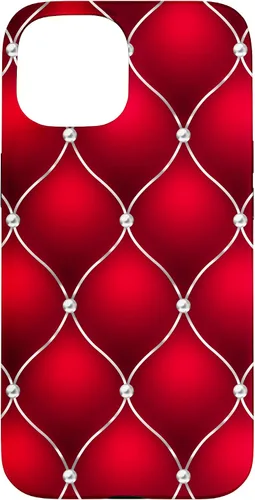 Vista 6 de Red Ombre Quilted Bling Funda para iPhone 17