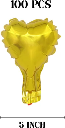 Vista 2 de 100 globos en forma de corazón de 5 pulgadas, globos de aluminio de Mylar de papel de aluminio para decoración de mujeres y niñas, día de San