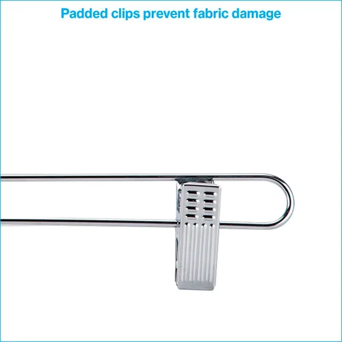 Vista 3 de SSWBasics Perchas de metal para faldas, perchas para pantalones (12 pulgadas, cromado) - Caja de 100