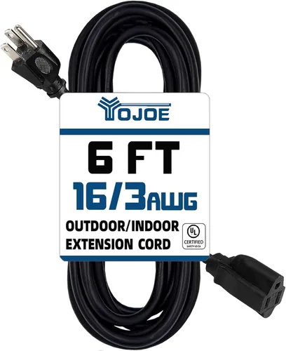 Vista 59 de YOJOE Cable de Extensión, Cable de Alimentación de 3 Clavijas 13A Resistente a la Intemperie, Cable de Extensión Marrón de Servicio Pesado Calibre