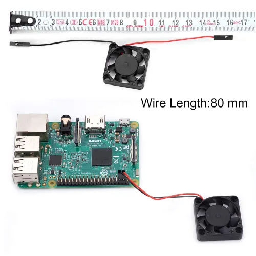 Vista 4 de Raspberry Pi - Juego de 4 ventiladores de refrigeración sin escobillas con disipador de calor y conector de interfaz uno a dos, compatible