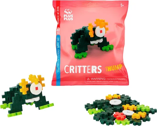 Vista 4 de PLUS PLUS Critter Fun Pack, Original - Juego de bloques de construcción de rompecabezas 3D, 160 piezas entrelazadas, actividades divertidas