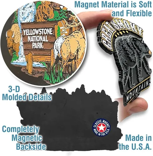 Vista 3 de Gatlinburg - Imán de oso negro de Classic Magnets, 4.1 x 2.5 pulgadas, recuerdos y regalos coleccionables de goma 3D de estilo vintage fabricados