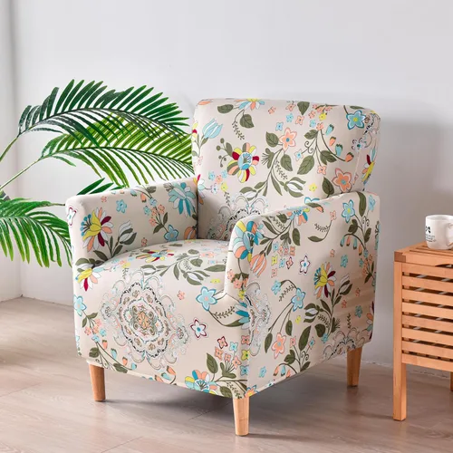 Vista 49 de LiveGo - Funda elástica para sillón de mediados de siglo moderno de 1 pieza, fundas de acento de jacquard para silla con brazos, fundas impermeables