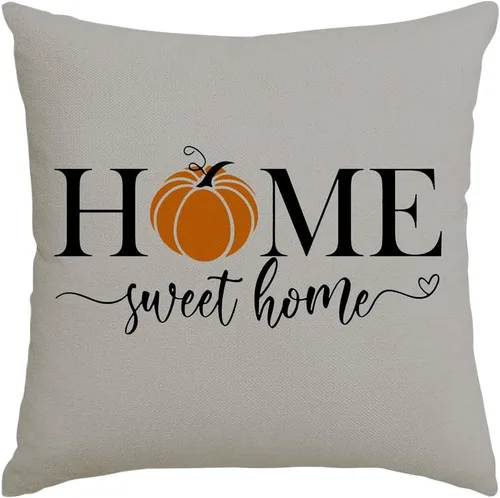 Vista 11 de RABUSOFA Almohadas de Otoño Fundas Decorativas de Cojín, Fundas de Almohada de Otoño de 16x16 Pulgadas, Fundas de Almohada de Calabaza para Acción
