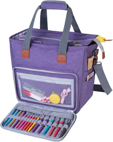 Vista 9 de LUXJA - Bolsa de almacenamiento para hilo de tejer, color gris
