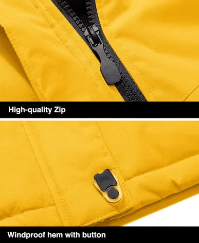 Vista 7 de MAGCOMSEN - Chaqueta de invierno para hombre, impermeable, abrigada, con forro polar y múltiples bolsillos