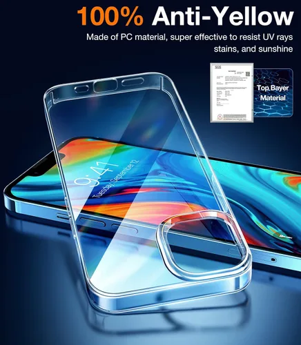 Vista 4 de TORRAS Funda para iPhone 12 Pro - Ajuste Delgado, Cubierta Dura de PC Resistente, Nunca se Amarille, Funda de Teléfono Super Delgada y Ligera, 6.1